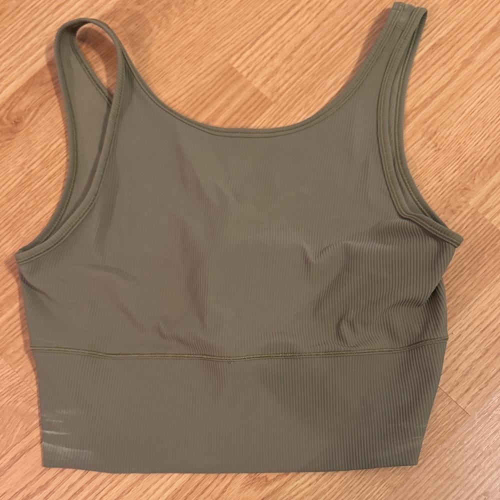 Lululemon Olive Green Ribbed Tank Top